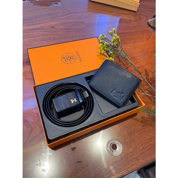 Set 2 Chi tiết dây lưng kèm mặt + ví fullbox tặng kèm túi giấy cao cấp