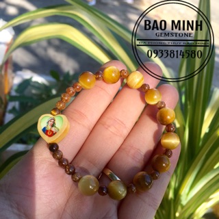 Chuỗi vongd tay mân côi mắt hổ 8li