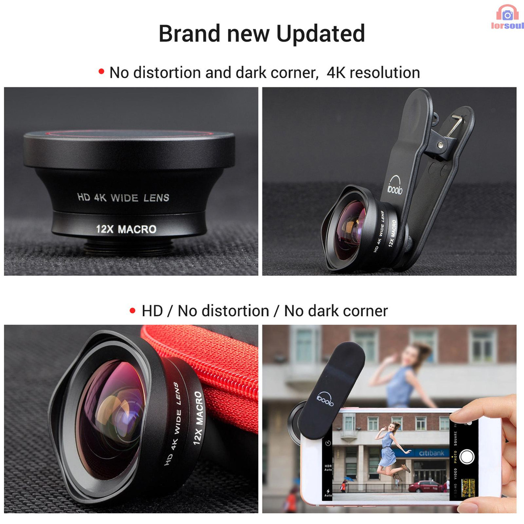 Bộ Lens Mở Rộng 16mm + 12x Macro Gắn Camera Điện Thoại