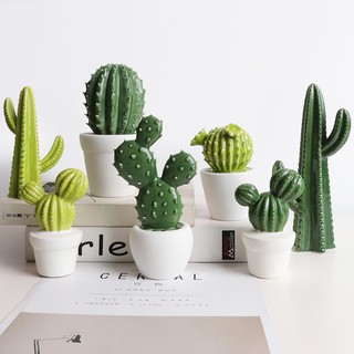 Nordic ceramic cactus decoration ins bedroom room decoration wine cabinet TV cabinet office desktop decoration