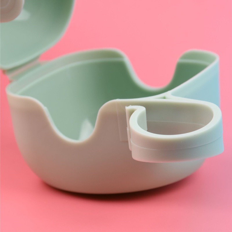 Hộp đựng ti giả, núm ti ngậm hai màu xanh hồng có móc treo tiện lợi cho bé mesoschop