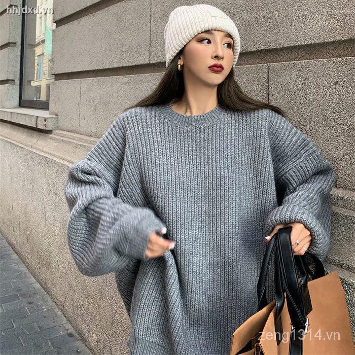 Áo sweater dày dặn dài tay cổ tròn dễ phối đồ thời trang mùa thu và đông kiểu Hàn Quốc cho nữ | BigBuy360 - bigbuy360.vn