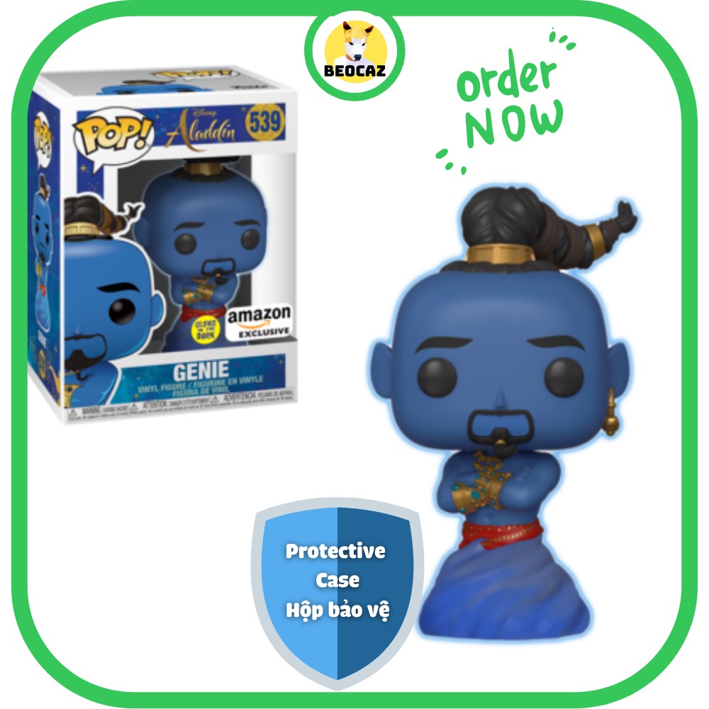 [Hỏa Tốc] [Tặng Hộp Bảo Vệ] [Chính hãng] Mô hình Funko Pop Thần Đèn Genie trong Aladdin và cây đèn thần Disney No.539