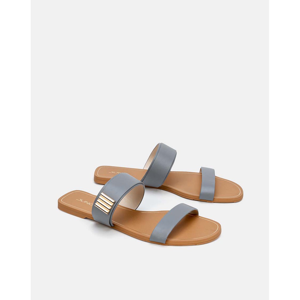 [WABRJN50 - giảm 10% đơn 250K] JUNO - Giày Sandal Bệt Quai Ngang Khóa Trang Trí - SD01108