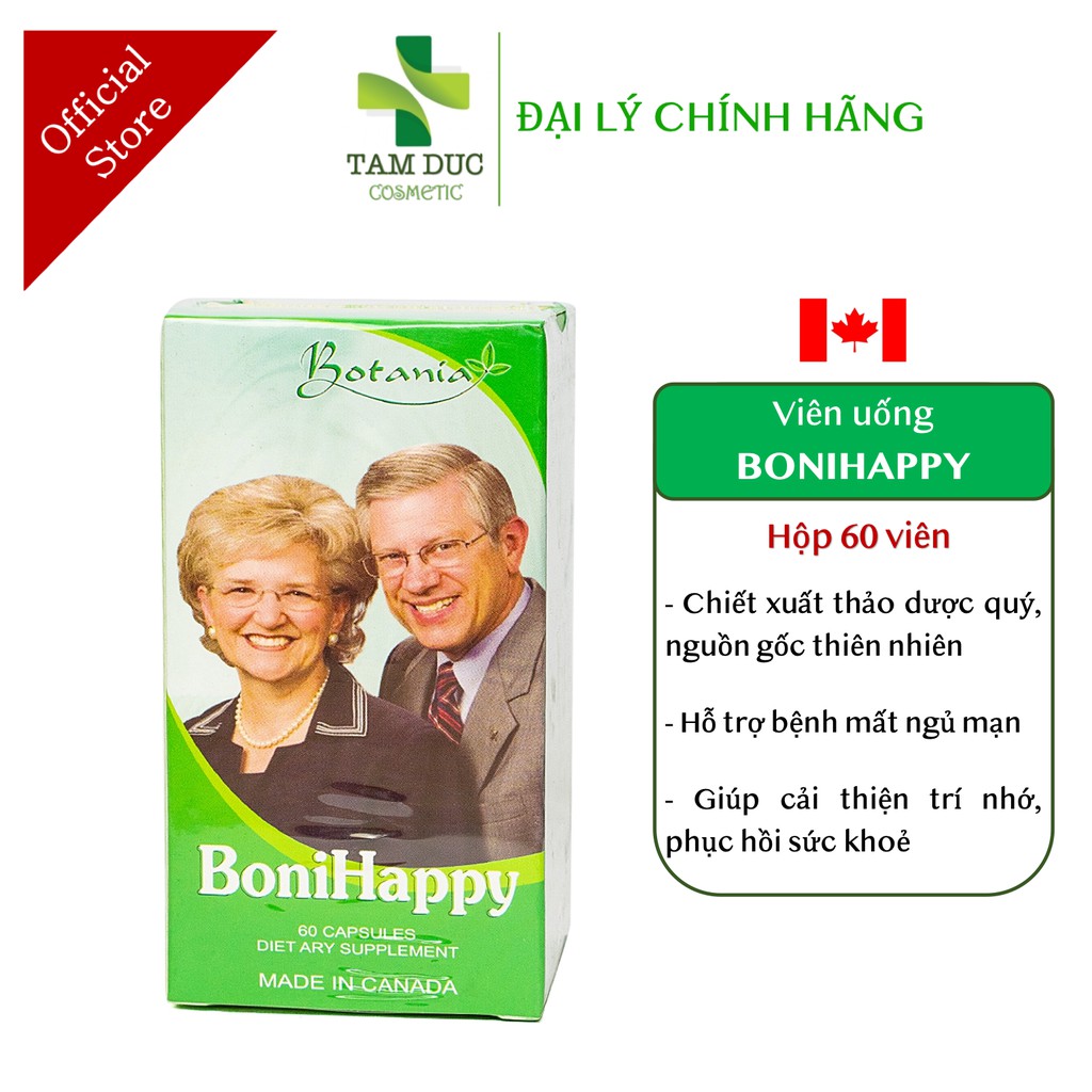 ✅[Chính Hãng] BoniHappy 60 viên giảm mất ngủ, cải thiện trí nhớ cho người cao tuổi [Boni happy/bonisleep]