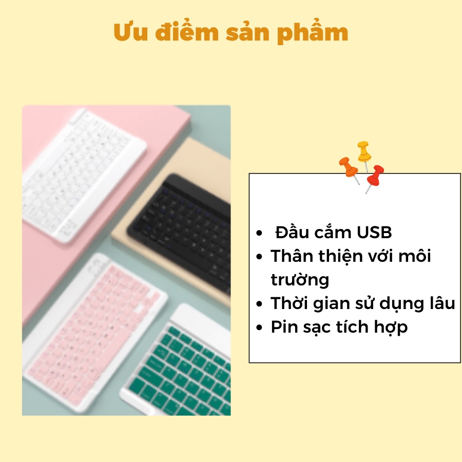 BÀN PHÍM BLUETOOTH KHÔNG DÂY CHO LAPTOP, ĐIỆN THOẠI, IPAD TIỆN LỢI
