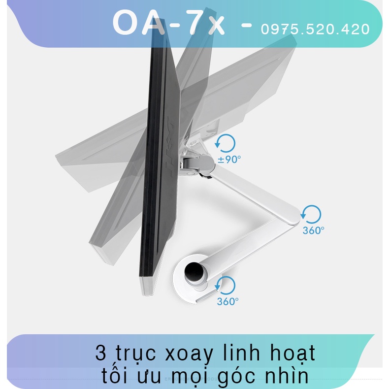 OA-7X  [Hợp kim nhôm] -Giá Treo Màn Hình [17 - 32Inch]- Kèm Kệ Đỡ Laptop [10–15.6 Inch] -  [Phân khúc cao cấp]