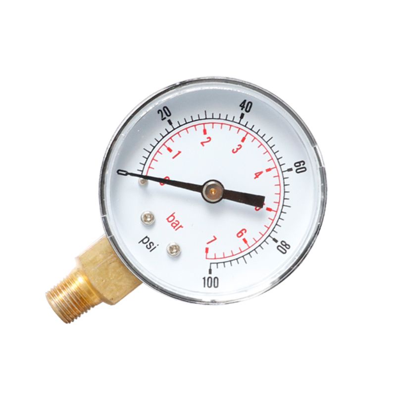 Đồng Hồ Đo Áp Suất Y50 52mm 1 4 BSPT 15 30 60 100 150 300 PSI Chuyên Dụng