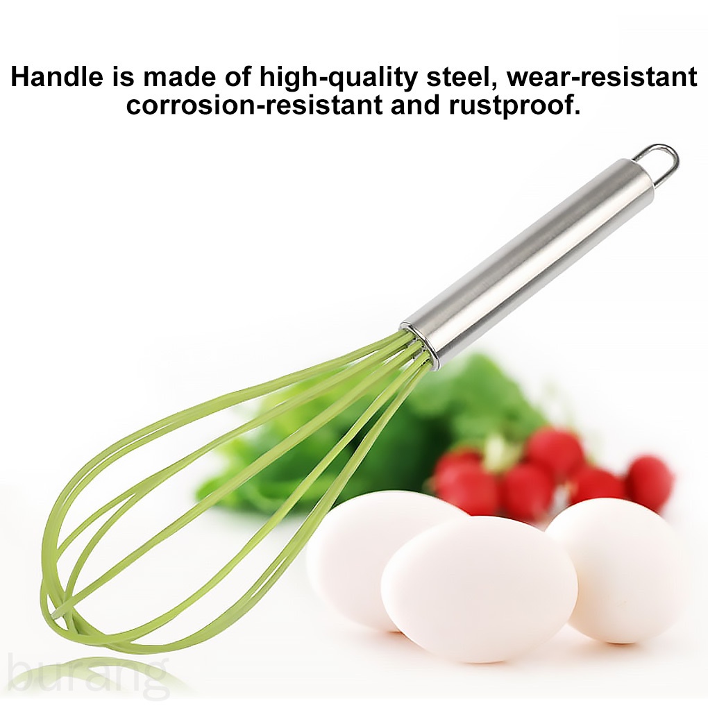 Dụng Cụ Đánh Trứng Bằng Thép Không Gỉ Và Silicone Tiện Dụng
