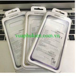 Ốp Lưng Clear Cover Galaxy S10e/ S10/ S10 Plus viền màu lưng trong suốt