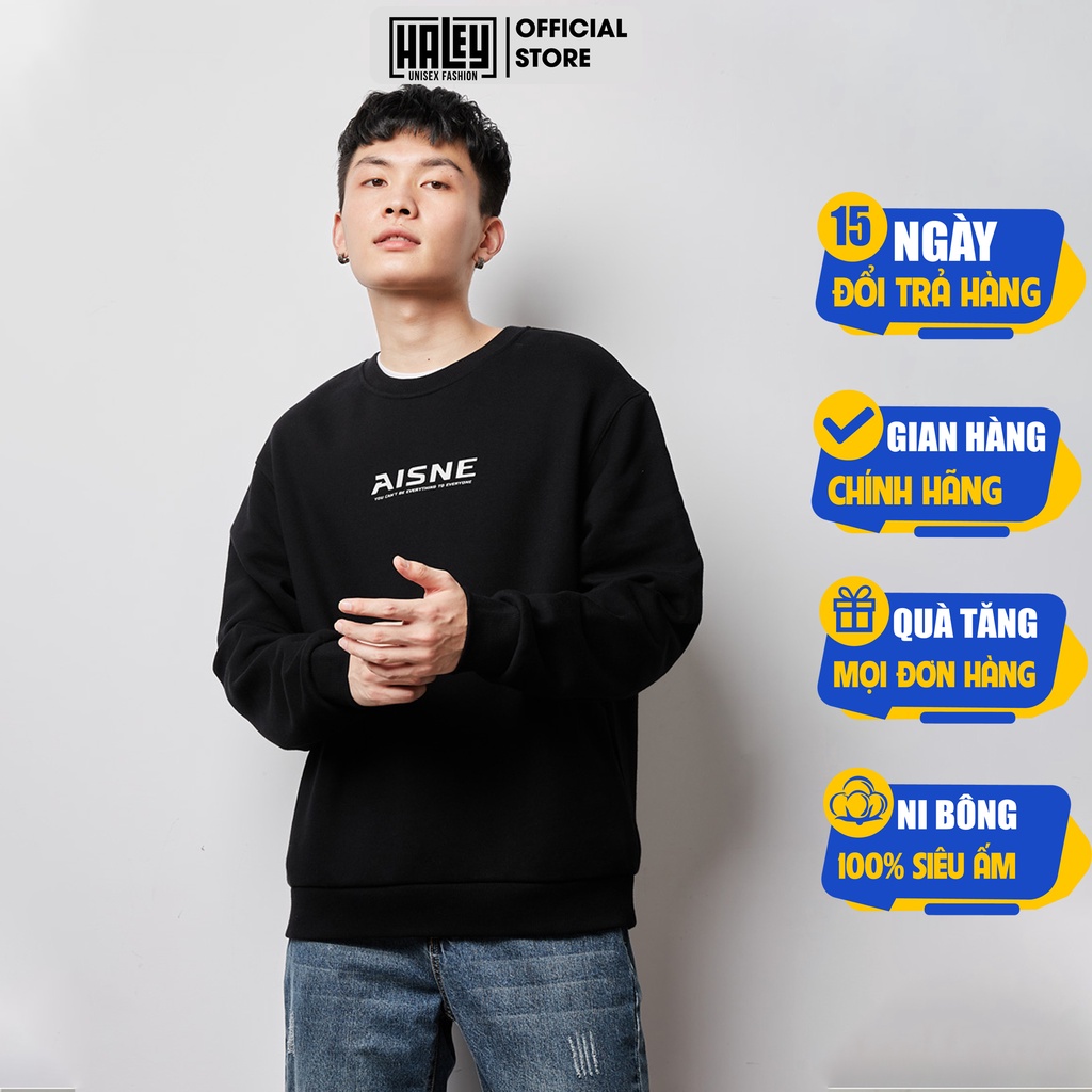 Áo Sweater AISNE Nam Nữ unisex phong cách Hàn Quốc cá tính, Chất nỉ bồng đẹp mã HD83 -Quà tặng ngẫu nhiên