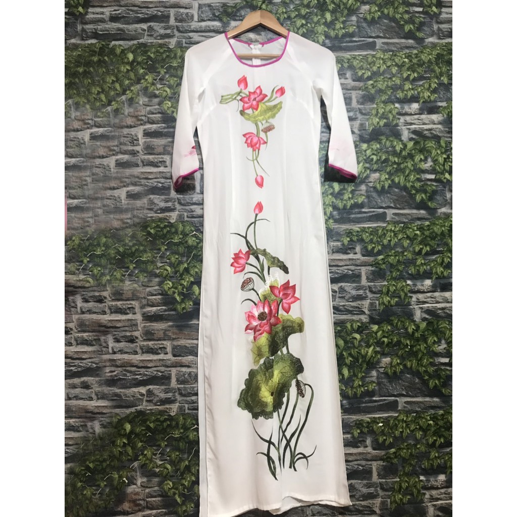 Lịch Sử Giá Set Áo Dài Trắng Thêu Hoạ Tiết Hoa Sen Cập Nhật 5/2023 - Beecost