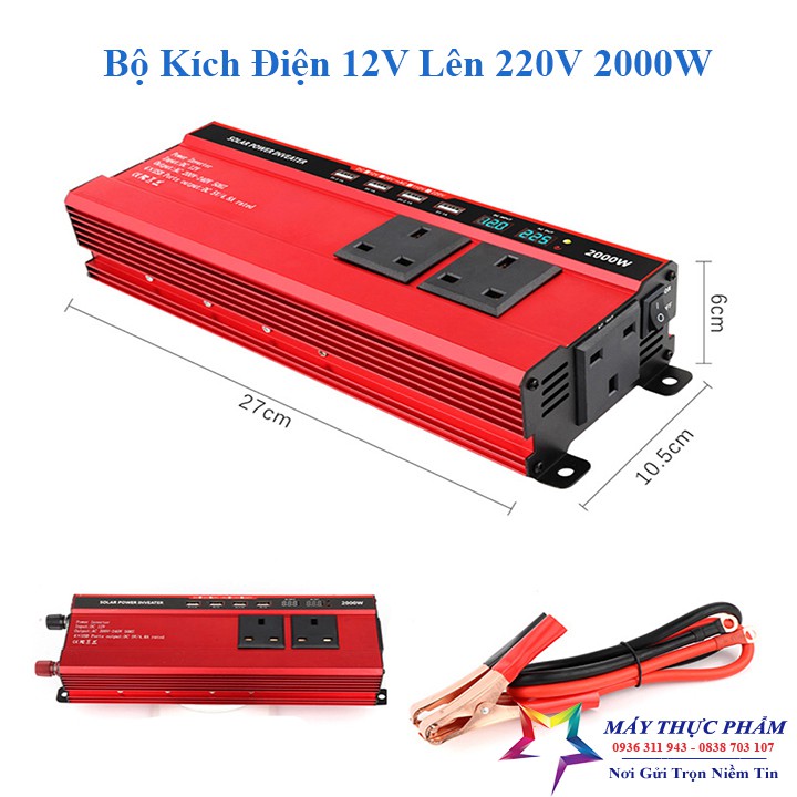 Bộ kích điện- chuyển đổi điện 12V thành 220V-2000W