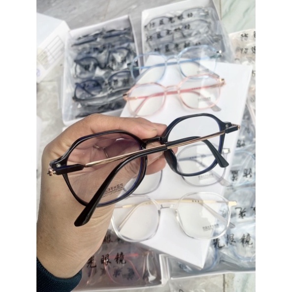 Kính Mắt Tròn Gọng Kim Loại 5 Màu