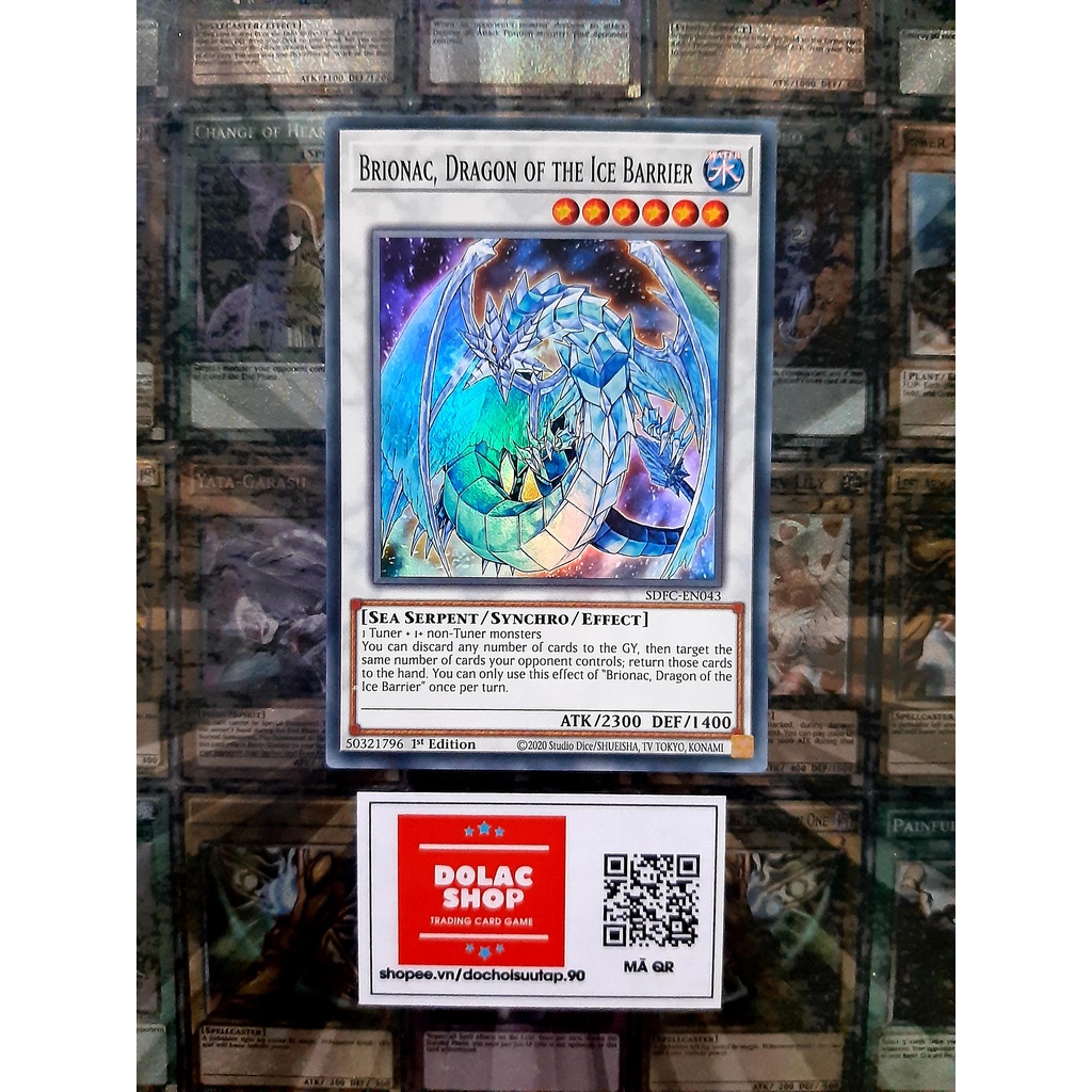 Thẻ Bài Mint90 Yugioh Monster  Brionac, Dragon of the Ice Barrier
