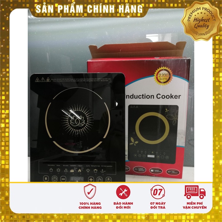 Bếp Từ Đơn Lotus Công Suất 2200W, Tiếng Anh, Bảo hành 6 tháng, Cảm Ứng Nhạy Rất Dễ Sử Dụng [FreeShip Xtra]