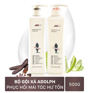 Bộ Gội Xả: Dầu Gội Phục Hồi Tóc Hư Tổn và Dầu Xả Dưỡng Tóc Mềm Mượt Adolph Việt Nam 500ml Chính Hãng