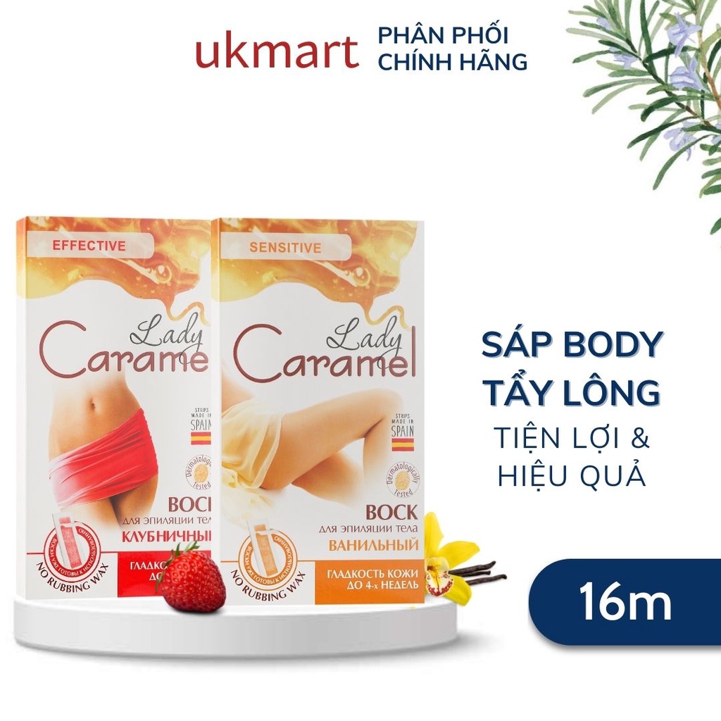 Miếng Dán Tẩy Lông Lady Caramel Strawberry, Vanilla 16 Miếng