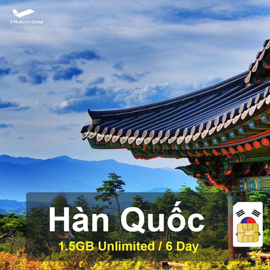 Sim Hàn Quốc 1.5GB [Travosim]