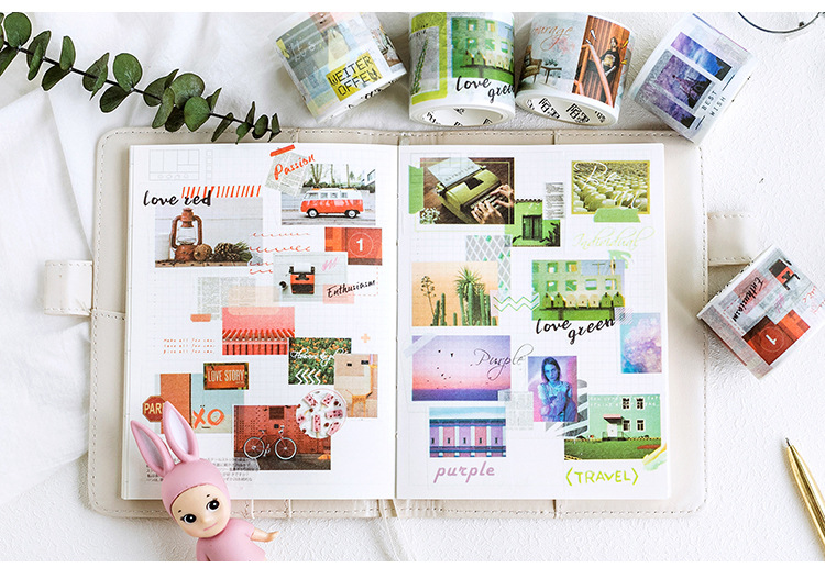 Băng dính họa tiết Washi tape chủ đề phong cảnh trang trí sổ tay, bullet journal DecorMe