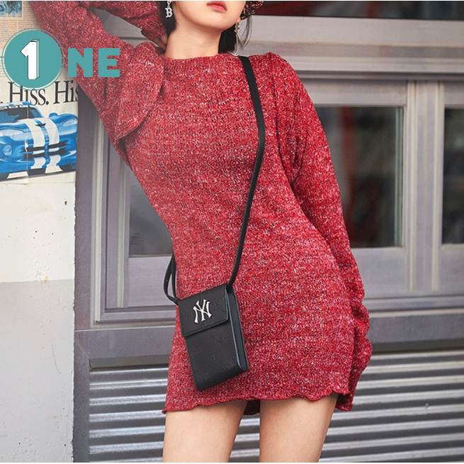 ( Chuẩn Hãng ) Túi Da Mini MLB NY Monogram Diamond Embo Cell Phone Cross Bag Full Tag Mac