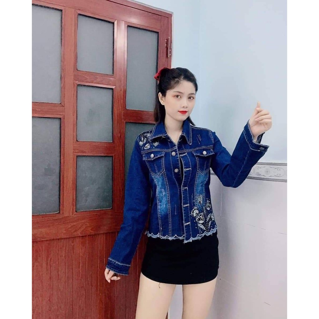 Áo Khoác Jean Lai Kiểu Hàng Co Giãn Cao Cấp