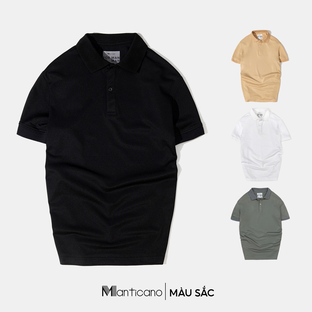 Áo polo nam Manticano dáng basic chất cotton cá sấu chuẩn màu phong cách trẻ trung