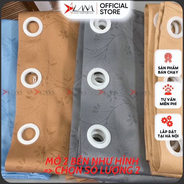 Rèm cửa màu xám ghi họa tiết nhẹ nhàng sang trọng vải gấm cao cấp phù hợp cửa chính, cửa sổ