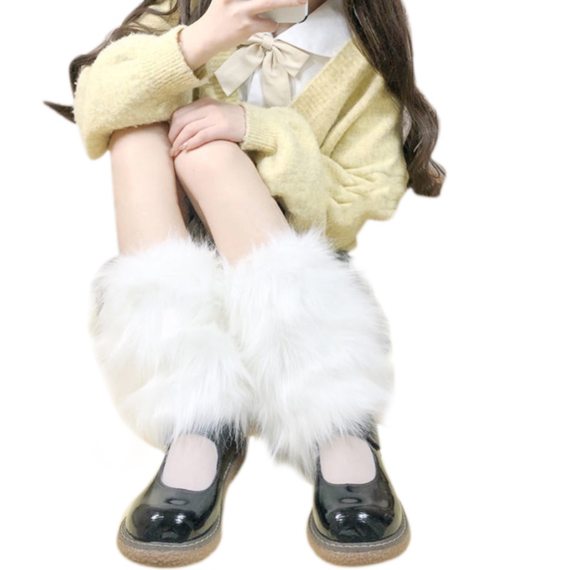 Vớ ống chân dài bằng lông giả dày giữ ấm mùa đông