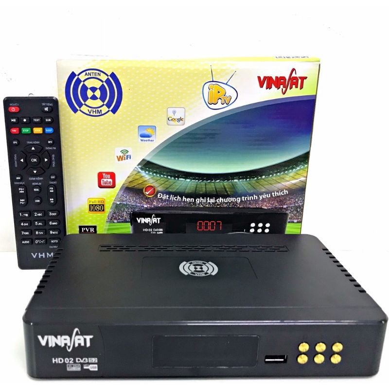 Bộ Truyền Hình Vệ Tinh Vinasat HD-02+ (THVL1,2, ANTV,HTV7, HTV9..HD Mi