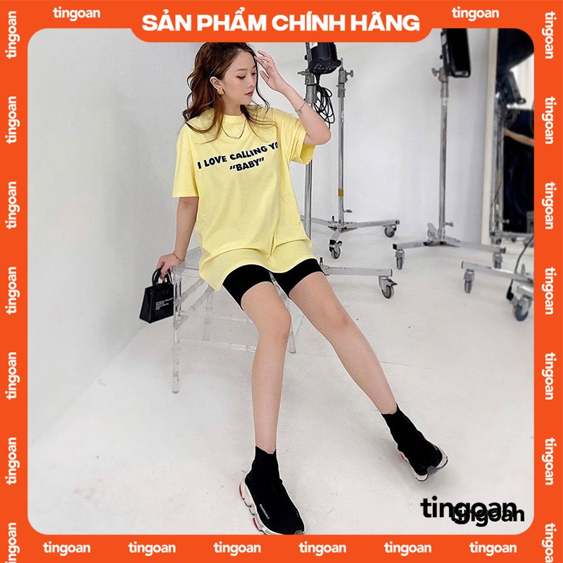 Quần biker short đen co giãn tingoan BIKER SHORT/BL