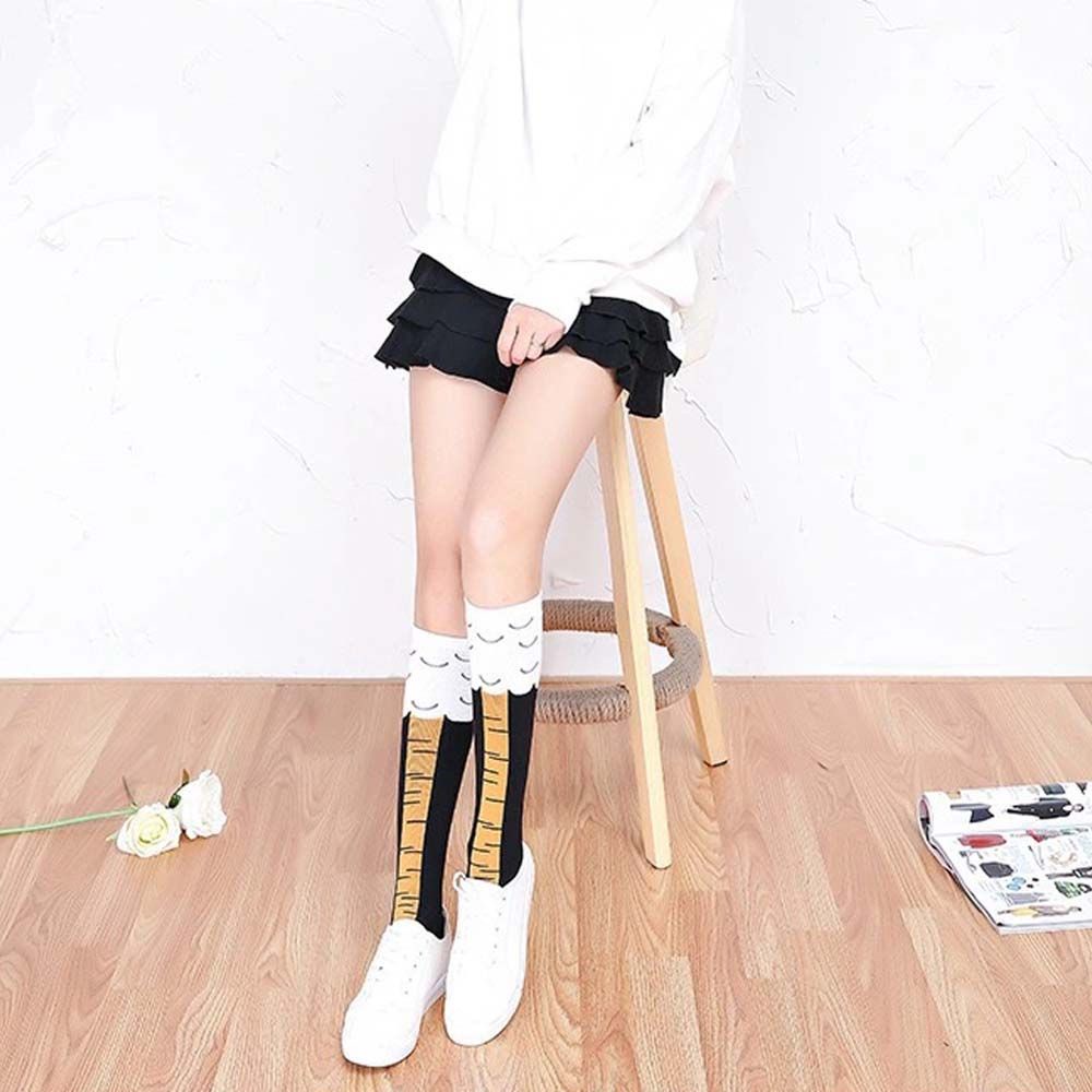 Vớ dài in hình bàn chân gà 3D sáng tạo vui nhộn cho nam và nữ