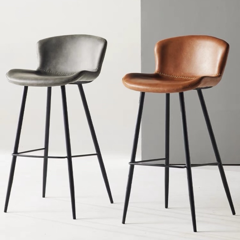 Ghế bar da Nordic cao cấp, hiện đại - bar chair