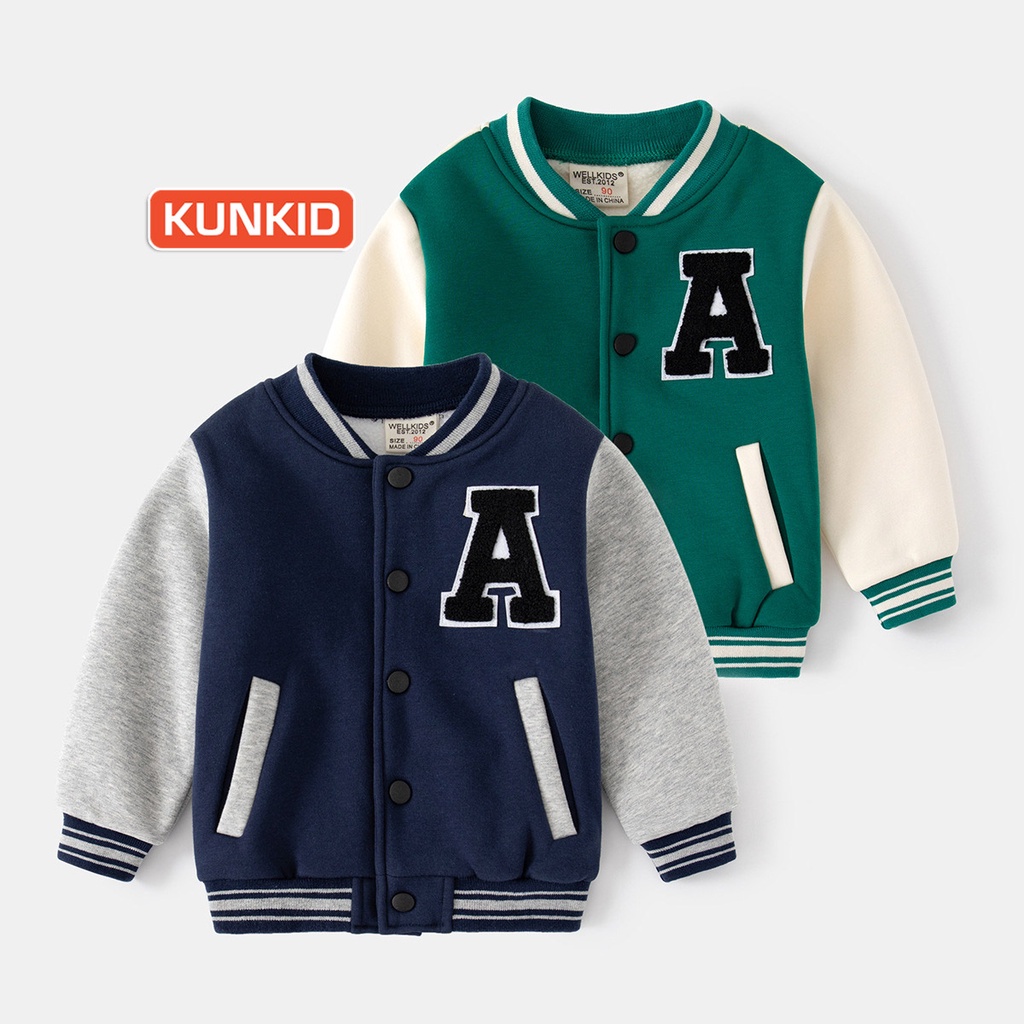 Áo khoác bé trai WELKKIDS cực đẹp Áo bomber trẻ em Kunkid