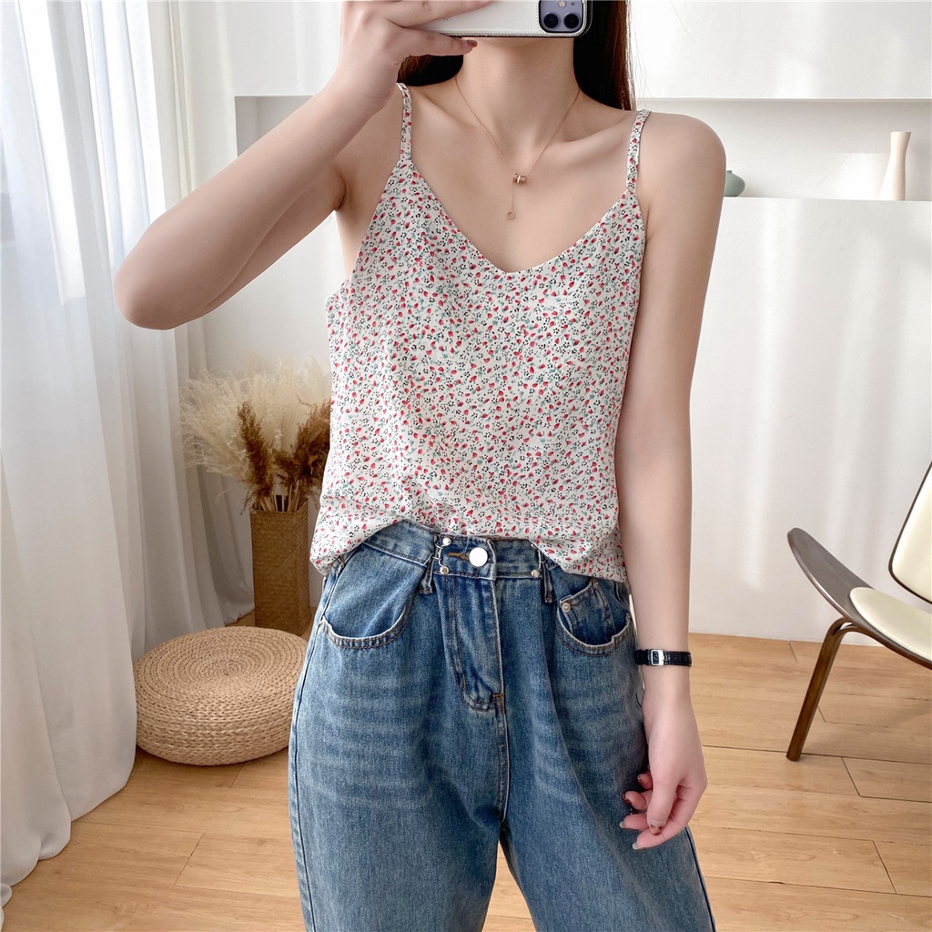 Áo hai dây nữ hoa nhí siêu xinh