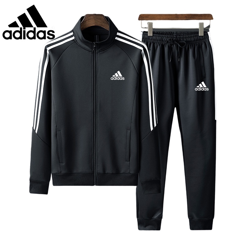 Bộ Đồ Thể Thao Adidas Gồm Áo Khoác + Quần Dài Thiết Kế Đơn Giản Thời Trang Mùa Đông Cho Nam