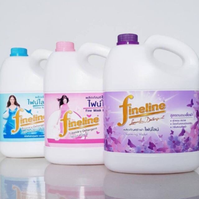 (HN) Nước giặt xả quần áo Fineline 3000ml Thái Lan đủ màu hồng, xanh dương, tím (chính hãng)