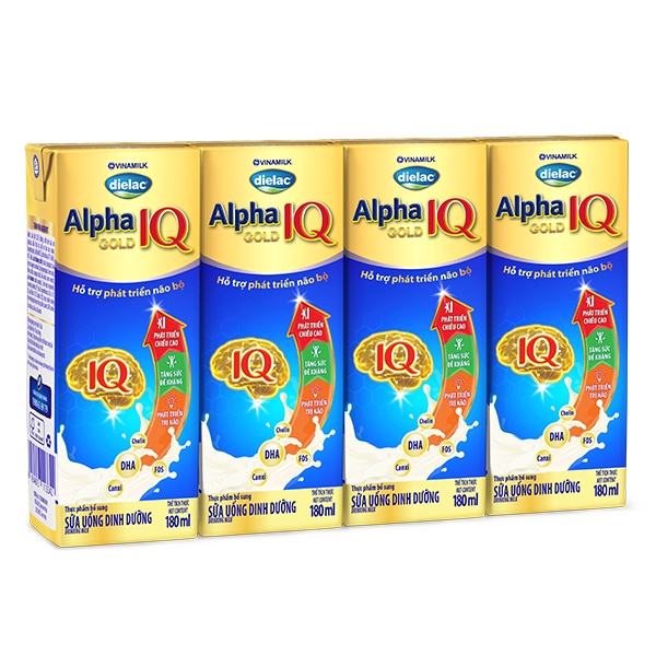 LỐC 4 HỘP SỮA BỘT PHA SẴN DIELAC ALPHA GOLD IQ 180ML