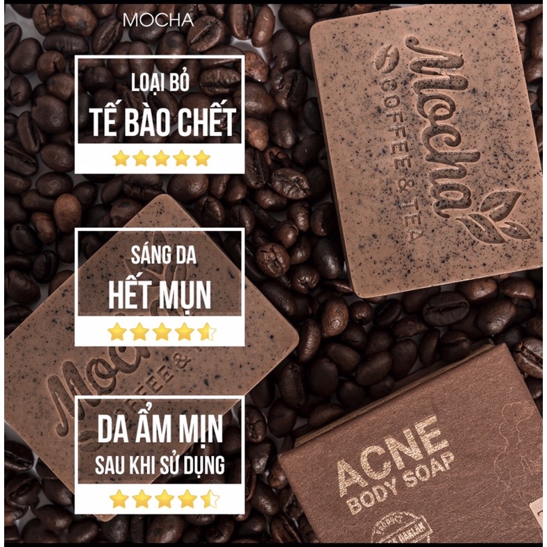 Xà Phòng Giảm Mụn Lưng Mocha Acne Body Soap, Đánh Bay Mụn Lưng, Láng Mịn Làn Da