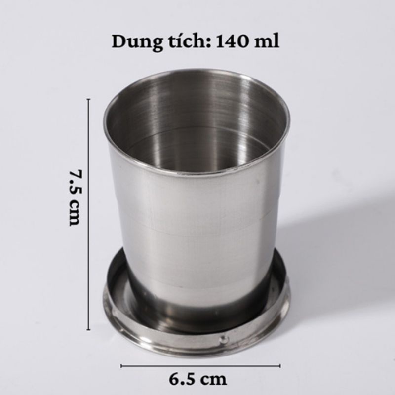 Ly Inox gấp gọn Du lịch 75ml, 140ml