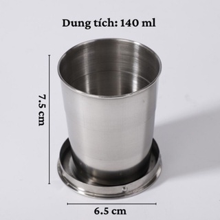 Ly Inox gấp gọn Du lịch 75ml, 140ml