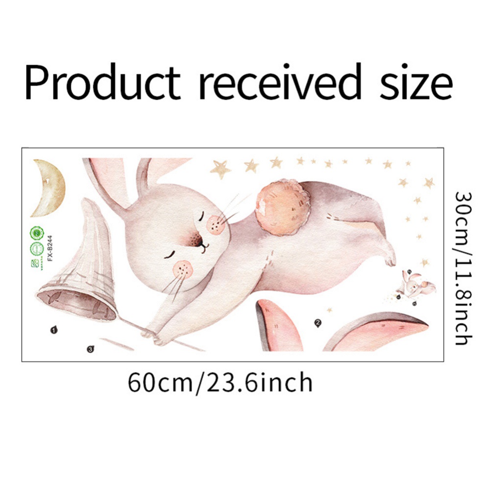 Miếng Dán Tường Trang Trí Hình Thỏ Mặt Trăng Ngôi Sao Dễ Thương