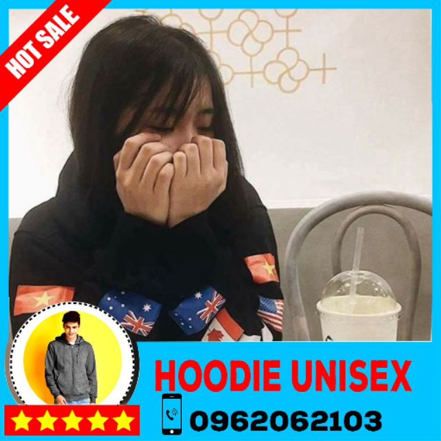 (HOOIDE) Mẫu ÁO Hoodie Nỉ Ngoại LÁ CỜ (Thời Trang Unisex)