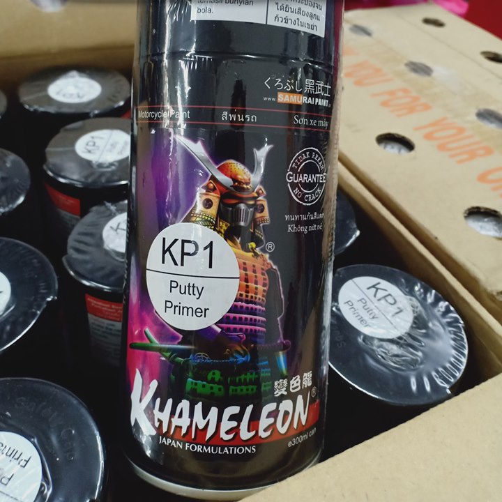 Sơn Samurai lót xám KP1 chính hãng, sơn xịt dàn áo xe máy lấp vết trầy xước