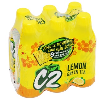Lốc 6 chai trà xanh C2 hương chanh 360ml