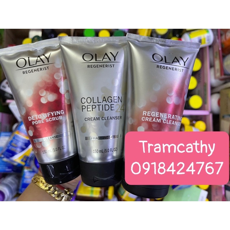 Sữa rửa mặt olay, kem olay luminas, collagen, Regenerist