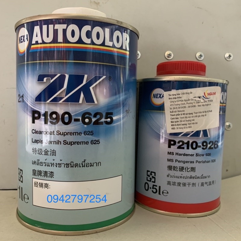 Dầu bóng 2K Nexa Autocolor P190-625 (Cao cấp) Hàng Chính Hãng