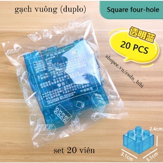 Set 20 viên gạch 2x2 1 màu tương thích duplo