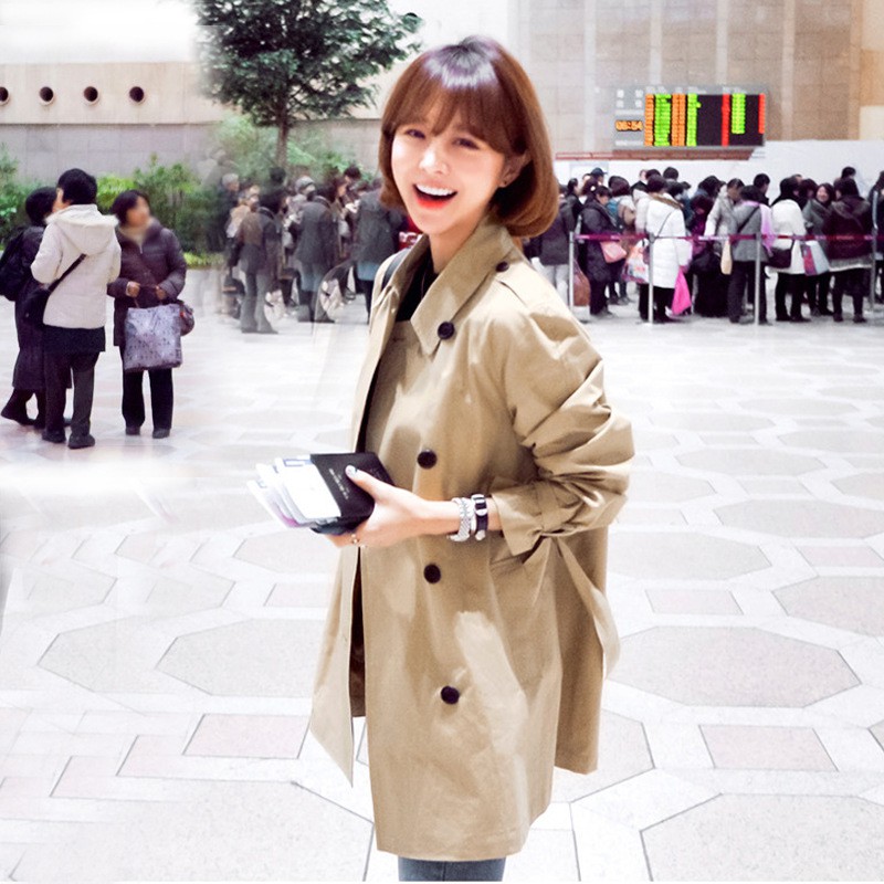 Áo Khoác Kaki Tay Ngắn Thời Trang Hàn Quốc 2020 Cho Nữ