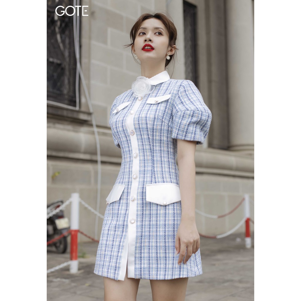 GOTE - Đầm dự tiệc dạ Tweed D35BS